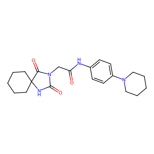 2-(2,4-dioxo-1,3-diazaspiro[4.5]decan-3-yl)-N-(4-piperidin-1-ylphenyl)acetamide structure