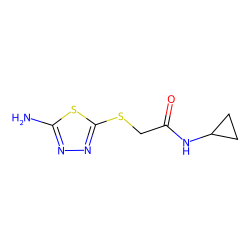 2-[(5-Amino-1,3,4-thiadiazol-2-YL)thio]-N-cyclopropylacetamide structure