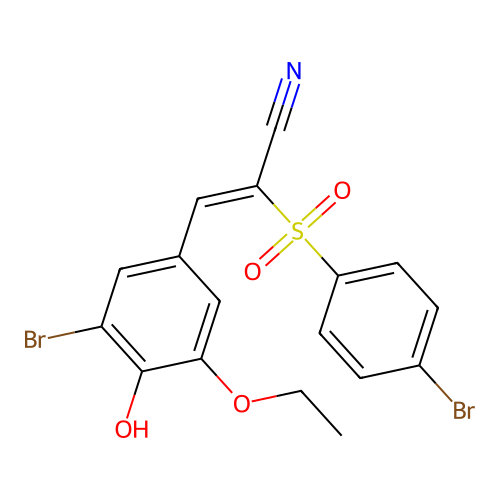3-(3-Bromo-5-ethoxy-4-hydroxyphenyl)-2-[(4-bromophenyl)sulfonyl]-2-propenenitrile structure