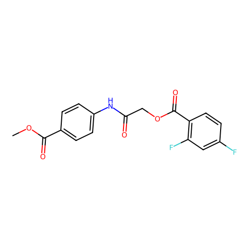 [2-(4-Methoxycarbonylanilino)-2-oxoethyl] 2,4-difluorobenzoate structure