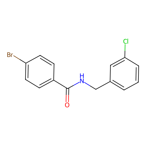 4-bromo-N-[(3-chlorophenyl)methyl]benzamide structure