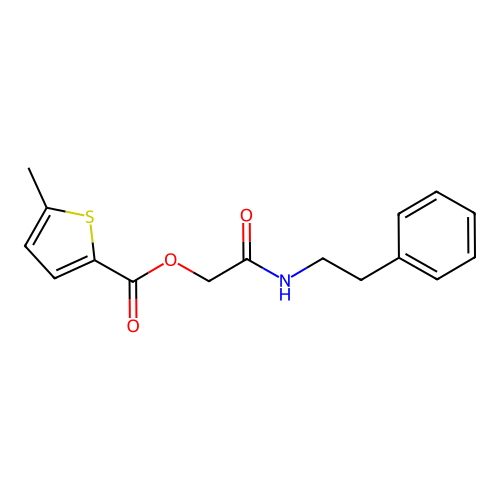 [(2-Phenylethyl)carbamoyl]methyl 5-methylthiophene-2-carboxylate structure