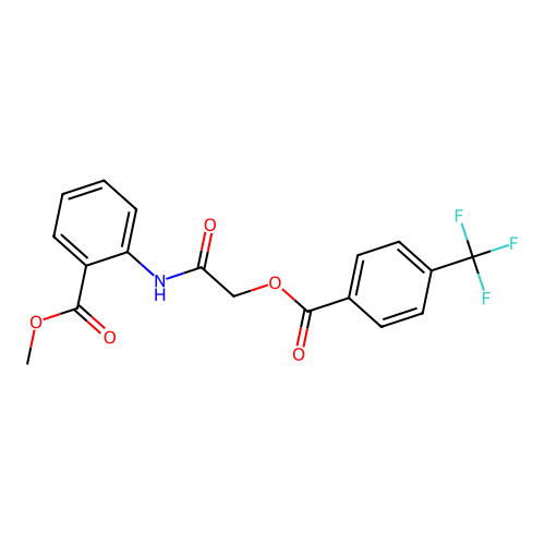 Methyl 2-(2-{[4-(trifluoromethyl)benzoyl]oxy}acetamido)benzoate structure