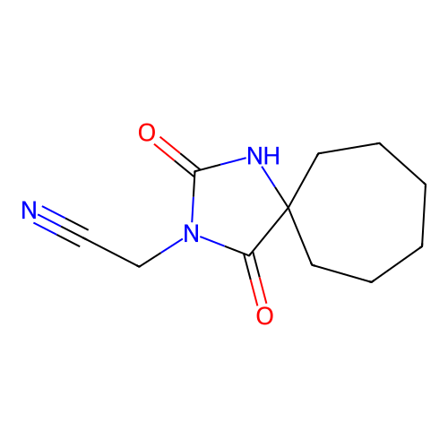 2-{2,4-Dioxo-1,3-diazaspiro[4.6]undecan-3-yl}acetonitrile structure