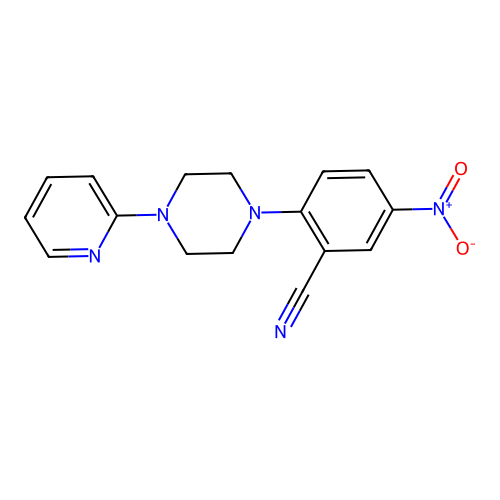 5-Nitro-2-(4-pyridin-2-ylpiperazin-1-yl)benzonitrile structure