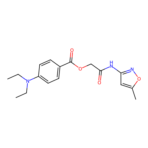 [2-[(5-Methyl-1,2-oxazol-3-yl)amino]-2-oxoethyl] 4-(diethylamino)benzoate structure