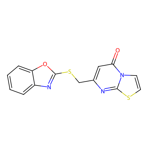 7-(1,3-Benzoxazol-2-ylsulfanylmethyl)-[1,3]thiazolo[3,2-a]pyrimidin-5-one structure