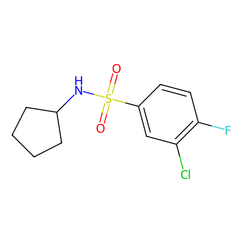 3-chloro-N-cyclopentyl-4-fluorobenzenesulfonamide structure