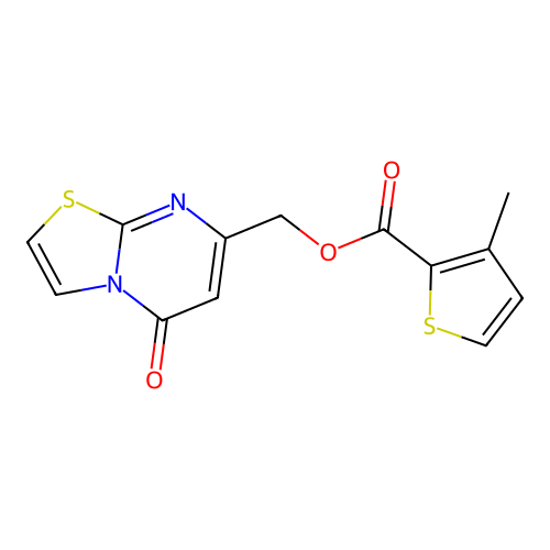 (5-Oxo-[1,3]thiazolo[3,2-a]pyrimidin-7-yl)methyl 3-methylthiophene-2-carboxylate structure