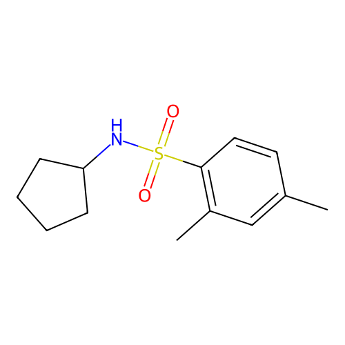 N-cyclopentyl-2,4-dimethylbenzenesulfonamide structure