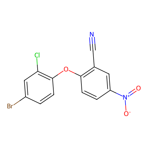 2-(4-Bromo-2-chlorophenoxy)-5-nitrobenzonitrile structure