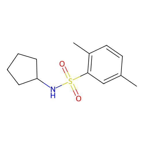 N-cyclopentyl-2,5-dimethylbenzenesulfonamide structure