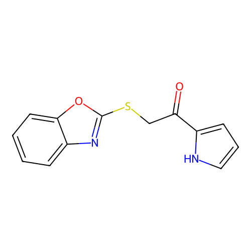 2-(Benzo[d]oxazol-2-ylthio)-1-(1h-pyrrol-2-yl)ethan-1-one structure