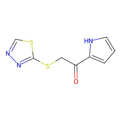 2-((1,3,4-Thiadiazol-2-yl)thio)-1-(1h-pyrrol-2-yl)ethan-1-one structure