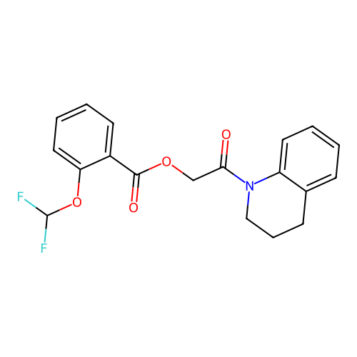 [2-(3,4-dihydro-2H-quinolin-1-yl)-2-oxoethyl] 2-(difluoromethoxy)benzoate structure