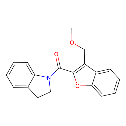 2,3-Dihydroindol-1-yl-[3-(methoxymethyl)-1-benzofuran-2-yl]methanone structure