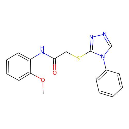 N-(2-methoxyphenyl)-2-[(4-phenyl-1,2,4-triazol-3-yl)sulfanyl]acetamide structure