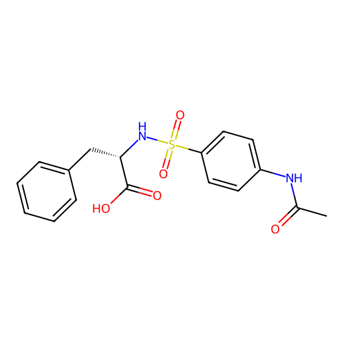 (S)-2-(4-acetamidophenylsulfonamido)-3-phenylpropanoic acid structure