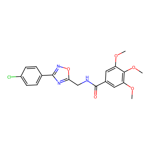 N-[[3-(4-chlorophenyl)-1,2,4-oxadiazol-5-yl]methyl]-3,4,5-trimethoxybenzamide structure