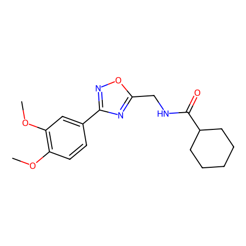 N-[[3-(3,4-dimethoxyphenyl)-1,2,4-oxadiazol-5-yl]methyl]cyclohexanecarboxamide structure