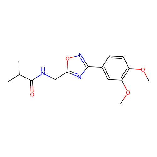 N-[[3-(3,4-dimethoxyphenyl)-1,2,4-oxadiazol-5-yl]methyl]-2-methylpropanamide structure