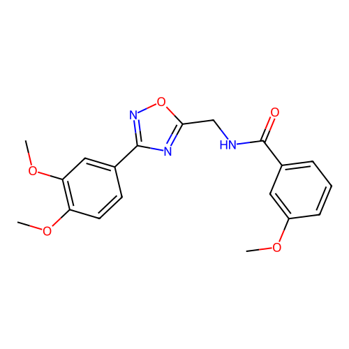 N-((3-(3,4-dimethoxyphenyl)-1,2,4-oxadiazol-5-yl)methyl)-3-methoxybenzamide structure