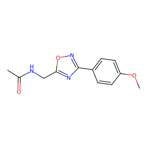 N-[[3-(4-methoxyphenyl)-1,2,4-oxadiazol-5-yl]methyl]acetamide structure