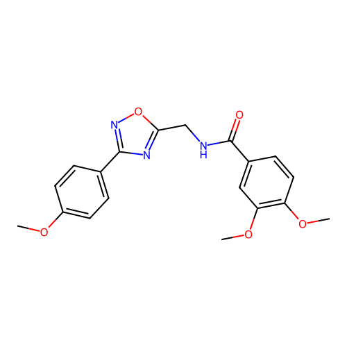 3,4-dimethoxy-N-{[3-(4-methoxyphenyl)-1,2,4-oxadiazol-5-yl]methyl}benzamide structure