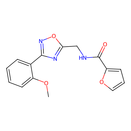 N-[[3-(2-methoxyphenyl)-1,2,4-oxadiazol-5-yl]methyl]furan-2-carboxamide structure