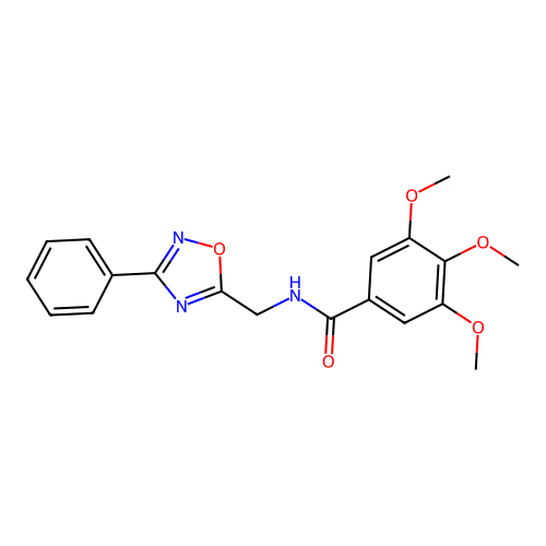 3,4,5-trimethoxy-N-[(3-phenyl-1,2,4-oxadiazol-5-yl)methyl]benzamide structure
