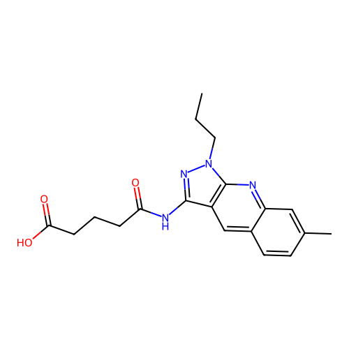 5-[(7-Methyl-1-propylpyrazolo[3,4-b]quinolin-3-yl)amino]-5-oxopentanoic acid structure