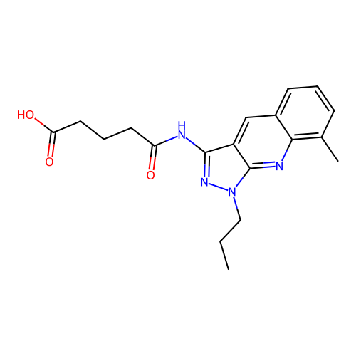 5-[(8-Methyl-1-propylpyrazolo[3,4-b]quinolin-3-yl)amino]-5-oxopentanoic acid structure