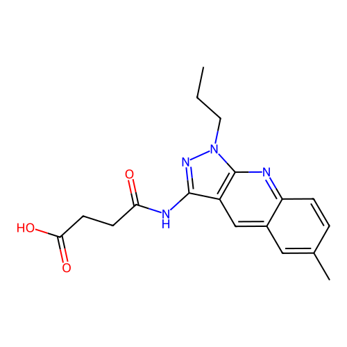 4-[(6-Methyl-1-propylpyrazolo[3,4-b]quinolin-3-yl)amino]-4-oxobutanoic acid structure