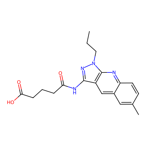 5-[(6-Methyl-1-propylpyrazolo[3,4-b]quinolin-3-yl)amino]-5-oxopentanoic acid structure