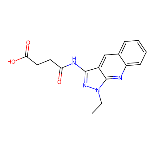 4-[(1-Ethylpyrazolo[3,4-b]quinolin-3-yl)amino]-4-oxobutanoic acid structure