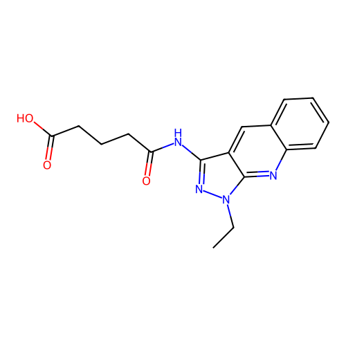 5-[(1-Ethylpyrazolo[3,4-b]quinolin-3-yl)amino]-5-oxopentanoic acid structure