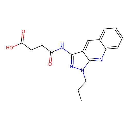 4-Oxo-4-[(1-propylpyrazolo[3,4-b]quinolin-3-yl)amino]butanoic acid structure
