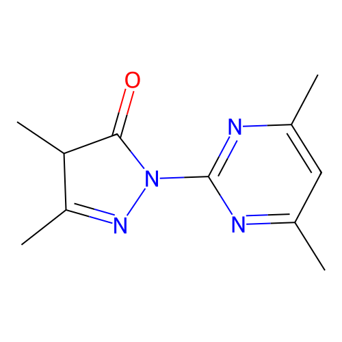 2-(4,6-dimethylpyrimidin-2-yl)-4,5-dimethyl-2,4-dihydro-3H-pyrazol-3-one structure