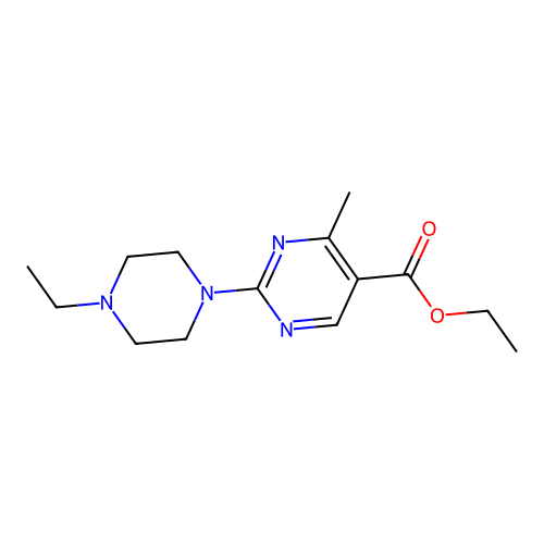Ethyl 2-(4-ethylpiperazin-1-yl)-4-methylpyrimidine-5-carboxylate structure