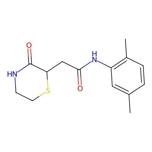 N-(2,5-dimethylphenyl)-2-(3-oxothiomorpholin-2-yl)acetamide structure