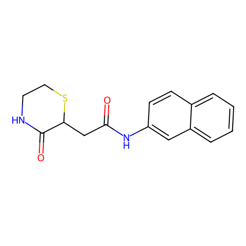 N-(naphthalen-2-yl)-2-(3-oxothiomorpholin-2-yl)acetamide structure