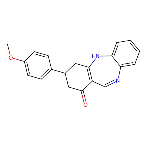 3-(4-methoxyphenyl)-2,3,4,5-tetrahydro-1H-dibenzo[b,e][1,4]diazepin-1-one structure