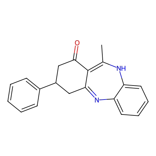 11-methyl-3-phenyl-2,3,4,5-tetrahydro-1H-dibenzo[b,e][1,4]diazepin-1-one structure