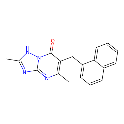 2,5-dimethyl-6-(1-naphthylmethyl)[1,2,4]triazolo[1,5-a]pyrimidin-7(4H)-one structure