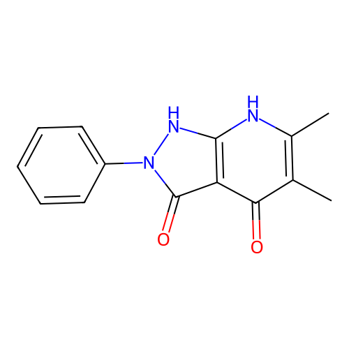 5,6-dimethyl-2-phenyl-1H-pyrazolo[3,4-b]pyridine-3,4(2H,7H)-dione structure