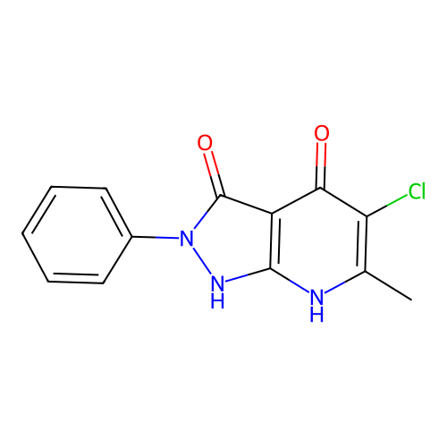 5-chloro-6-methyl-2-phenyl-1H-pyrazolo[3,4-b]pyridine-3,4(2H,7H)-dione structure