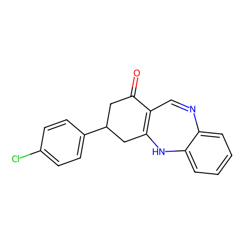 3-(4-chlorophenyl)-2,3,4,5-tetrahydro-1H-dibenzo[b,e][1,4]diazepin-1-one structure