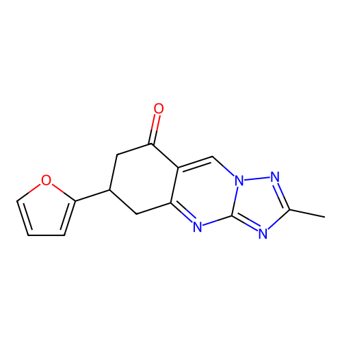 6-(2-Furyl)-2-methyl-5,6,7,10-tetrahydro-1,2,4-triazolo[5,1-b]quinazolin-8-one structure