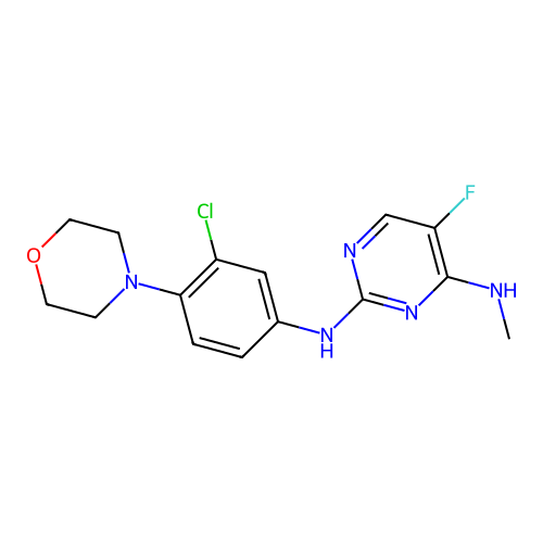(3-Chloro-4-morpholin-4-ylphenyl)[5-fluoro-4-(methylamino)pyrimidin-2-yl]amine structure