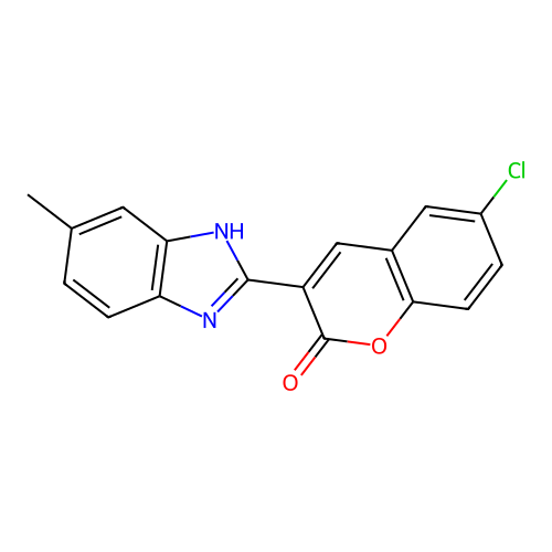 6-chloro-3-(6-methyl-1H-benzimidazol-2-yl)-2H-chromen-2-one structure